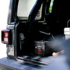 Range Vault gun safe in the back of a car